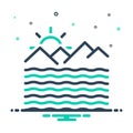 Mix icon for Ocean, briny and sea Royalty Free Stock Photo