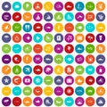 100 ocean icons set color
