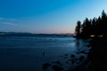 Ocean inlet and bridge to city of Astoria on distance