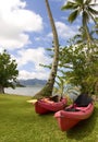 Ocean Kayaks at Kaneohe Bay, Hawaii Royalty Free Stock Photo
