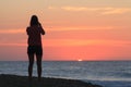 Ocean Landscape Sun Over Hatteras Horizon NC Royalty Free Stock Photo