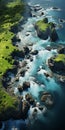 Photorealistic Drone Shot Of Green Tropical Ocean