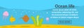 Ocean life banner horizontal concept