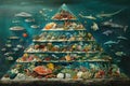 Ocean Life Pyramid, A Visual Guide to Marine Ecosystem