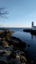 Ocean lighthouse cliffs and beautiful view