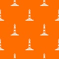 Ocean lighthouse pattern vector orange