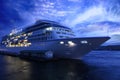 Ocean liner and blue evening Royalty Free Stock Photo