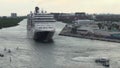 Ocean liner departs