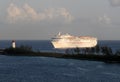 Ocean liner entering port Royalty Free Stock Photo
