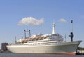 Ocean liner in the harbor of Rotterdam Royalty Free Stock Photo