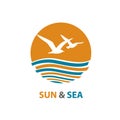 Ocean logo design Royalty Free Stock Photo