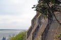 Ocean and meadows view from Mont Saint Michele in France, Normandy Royalty Free Stock Photo