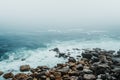 Ocean Mist on a Rocky Shore