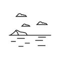 Ocean, mountain, clouds icon. Simple line, outline vector elements of landscape icons for ui and ux, website or mobile application