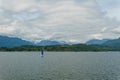 ocean and mountains view from ferry Howe Sound near Gibsons Canada