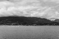 ocean and mountains view from ferry Howe Sound near Gibsons Canada