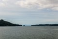 ocean and mountains view from ferry Howe Sound near Gibsons Canada