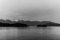 ocean and mountains view from ferry Howe Sound near Gibsons Canada