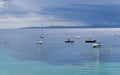 Ocean and offshore boats at top yacht destination in the Mediterranean Sea, Costa Brava , Spain