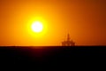 Oil Rig Sunset Royalty Free Stock Photo