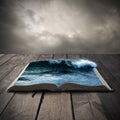 Ocean on an open book Royalty Free Stock Photo