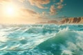 Ocean opening bible book. Generate Ai Royalty Free Stock Photo