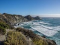 The ocean in pacific coastline, Big Sur on Highway 1 Royalty Free Stock Photo