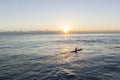 Ocean Paddler Surf-Ski Sunrise Royalty Free Stock Photo