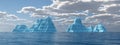 Ocean panorama with icebergs