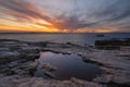 Ocean Path tide pool sunrise in Maine Royalty Free Stock Photo