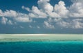 Ocean and perfect sky.Blue sea and clouds on sky. Tropical beach in maldives Royalty Free Stock Photo