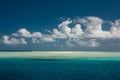 Ocean and perfect sky.Blue sea and clouds on sky. Tropical beach in maldives Royalty Free Stock Photo