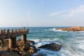 Ocean Pier Fishing Rocky Coastline Royalty Free Stock Photo