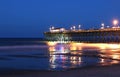 Ocean pier at night Royalty Free Stock Photo