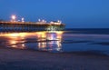 Ocean pier at night Royalty Free Stock Photo