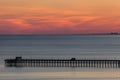 Ocean pier at sunset Royalty Free Stock Photo