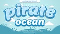 Ocean pirate text effect editable eps file Royalty Free Stock Photo