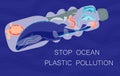 Ocean plastic pollution Royalty Free Stock Photo