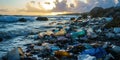 Ocean pollution. coastlines polluted with plastic waste. Ecological concept. earth day