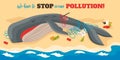 Ocean Pollution Isometric Vector Illustration