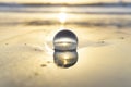 Ocean Relaxation Crystal Ball Sandy Seashore Beach Sunset Mood