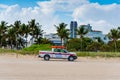 Ocean Rescue truck with Breakwater Hotel on the background