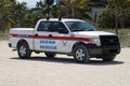 Ocean rescue truck on South Beach in Miami