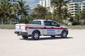 Ocean rescue truck on South Beach in Miami