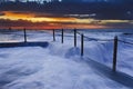 Ocean Rock Pool Over Sunrise Royalty Free Stock Photo