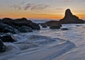 Ocean rocks at sunset Royalty Free Stock Photo