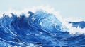 Ocean\'s Fury: A Vibrant Woodblock Depiction of a Tsunami\'s Power