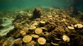 Ocean\'s Gilded Secret: Sunken Treasure Gleams in Watery Depths