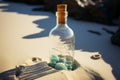 Ocean\'s secret Message bottle carries untold stories, waiting for discovery on shores