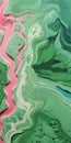 Ocean And Sea Land Art: Green And Pink Ridges With Rippling Wave Pattern